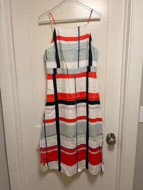 Ann Taylor Picnic Plaid Linen Sundress